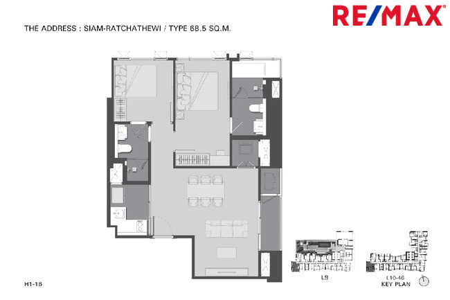 เช่า คอนโดหรู TheAddressสยามราชเทวี ห้อง9 ชั้น9 (ห้องมุม) แต่งสวย ติด BTS ราชเทวี เพียง150 เมตร