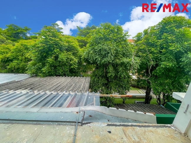 หมู่บ้าน 84 (Baan 84 Mansion) ทาวน์โฮม 3 ชั้น ใกล้ Central Festival Eastville พื้นที่ 28.1 ตารางวา | ไม่มีค่าส่วนกลาง I วิวหลังบ้านเป็นต้นไม้สวนสวย