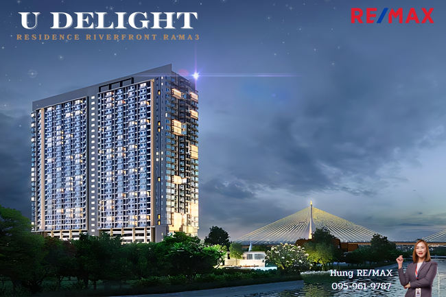 ขายคอนโด พระราม3 วิวแม่น้ำเจ้าพระยา U-Delight Riverfront Rama3 ห้องสตูดิโอ 33.13Sqm ชั้นสูง 20Fl. Fully Furnish ใหม่ พร้อมเข้าอยู่ ถูกสุดในโครงการ ForSale 3.19 Millions Baht , ForRent 13,000 baht/month