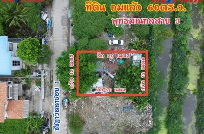 ขายที่ดิน พุทธมณฑลสาย 3 ชัชฎาวิลล่า 60 ตร.ว. บางแวก สำหรับสร้างบ้านพักอาศัย ทำเลดี รูปแปลงสี่เหลี่ยมผืนผ้า