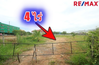 ที่ดินเลียบคลองสี่วาตากล่อม บางบอน5ซ.5 ถนนเอกชัยวัดโพธิ์แจ้ ใกล้สวนจงสถิตย์ ตลาดคุณนาย ที่ดินถมแล้ว 4ไร่ สร้างโรงงาน โกดัง หอพัก